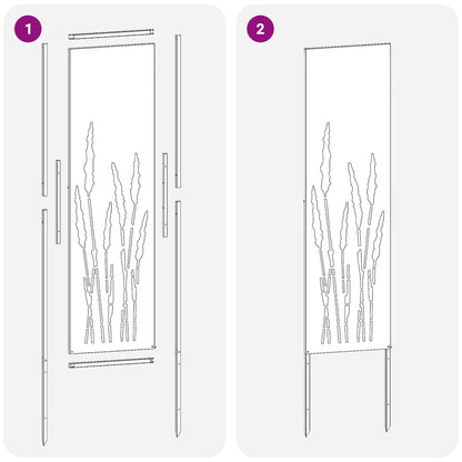 Tuin Privacy Screen Fretwerk Wit 32 x 140 cm Koudgewalst staal