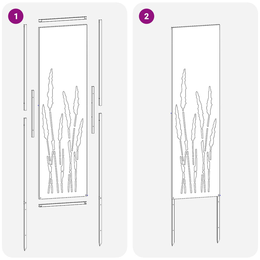Tuin Privacy Screen Fretwerk Wit 32 x 140 cm Koudgewalst staal