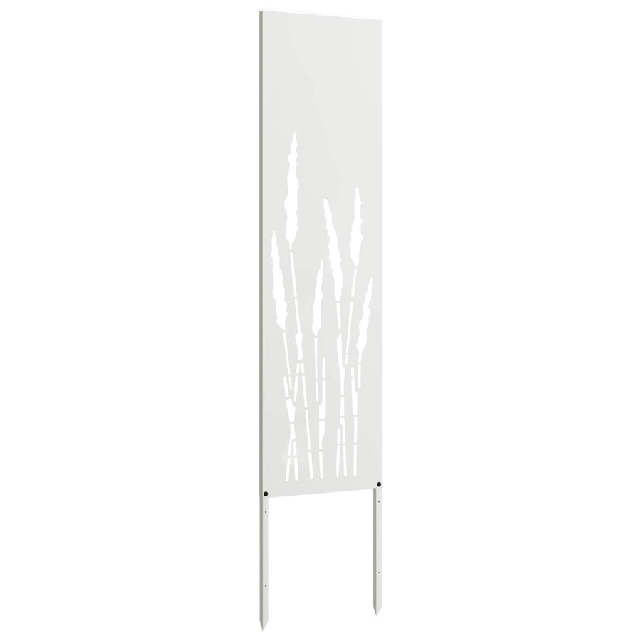Tuin Privacy Screen Fretwerk Wit 32 x 140 cm Koudgewalst staal