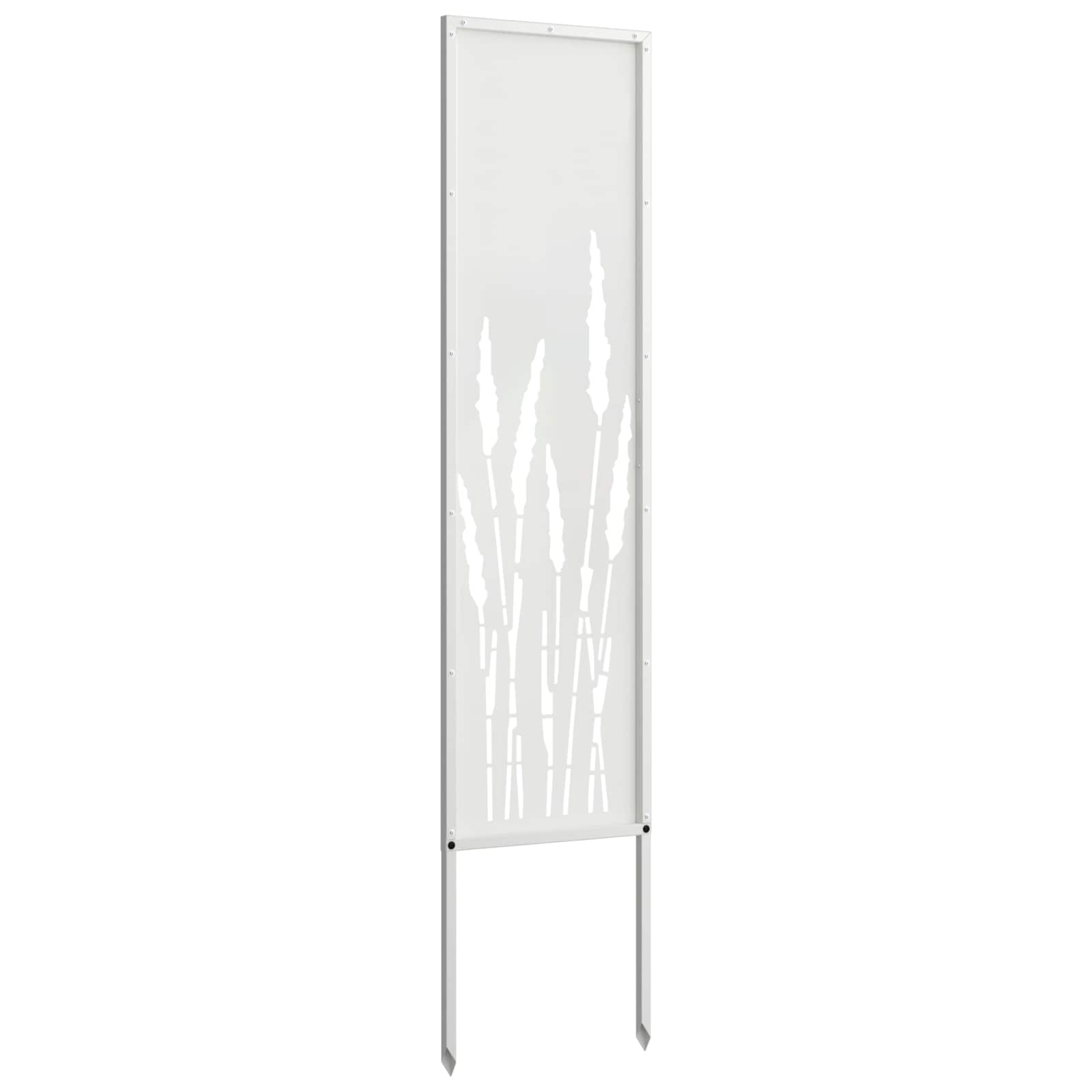 Tuin Privacy Screen Fretwerk Wit 32 x 140 cm Koudgewalst staal