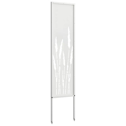 Tuin Privacy Screen Fretwerk Wit 32 x 140 cm Koudgewalst staal