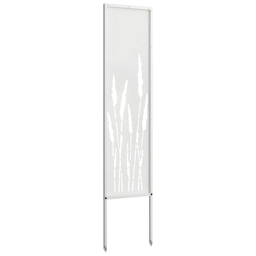 Tuin Privacy Screen Fretwerk Wit 32 x 140 cm Koudgewalst staal