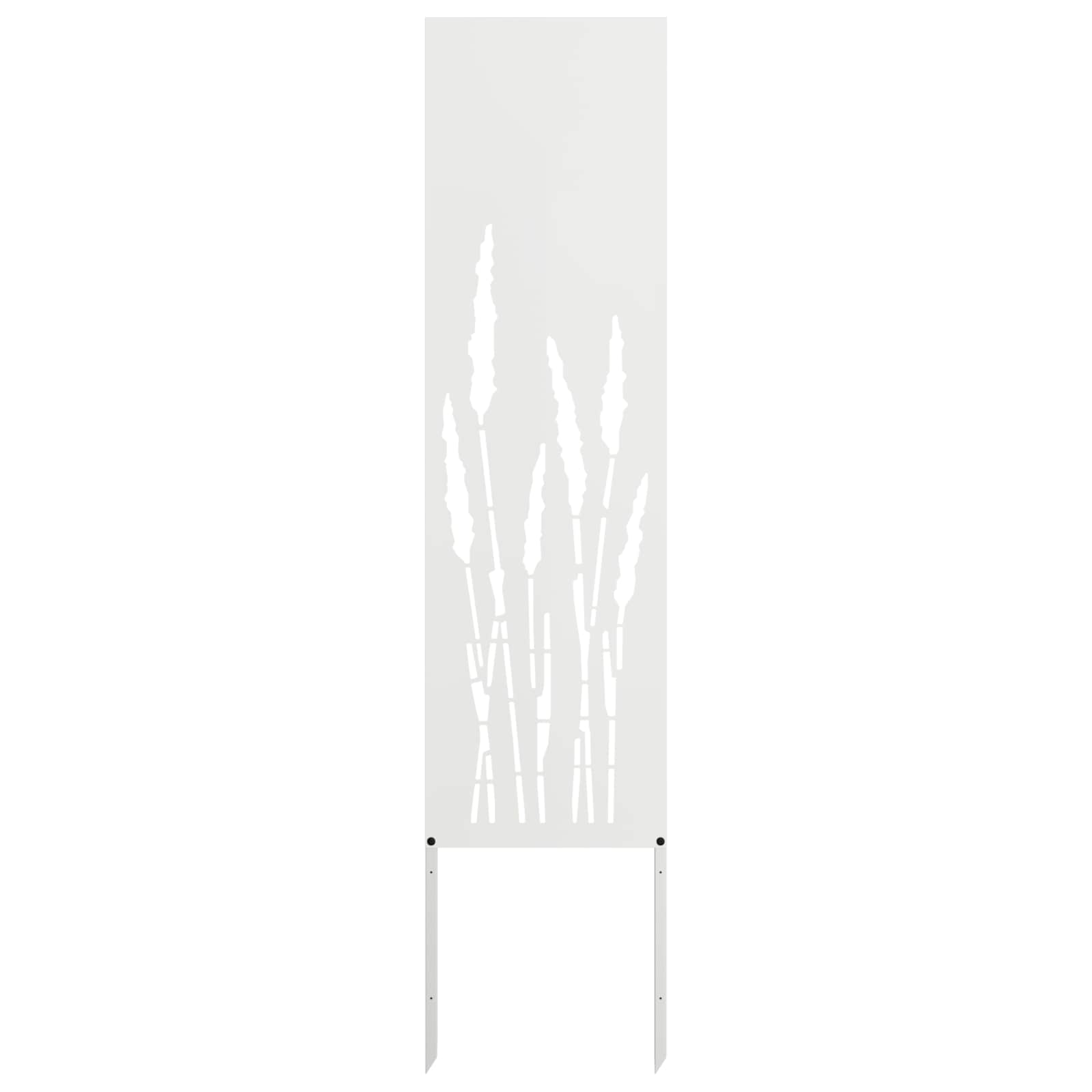 Tuin Privacy Screen Fretwerk Wit 32 x 140 cm Koudgewalst staal