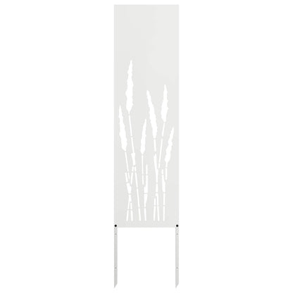 Tuin Privacy Screen Fretwerk Wit 32 x 140 cm Koudgewalst staal