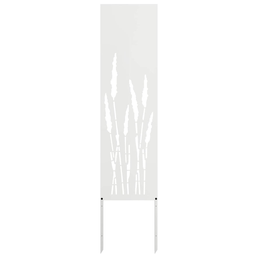 Tuin Privacy Screen Fretwerk Wit 32 x 140 cm Koudgewalst staal