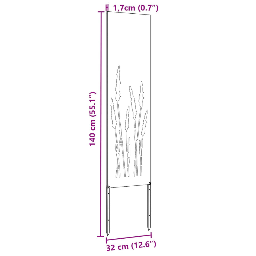 Tuin Privacy Screen Fretwerk Wit 32 x 140 cm Koudgewalst staal