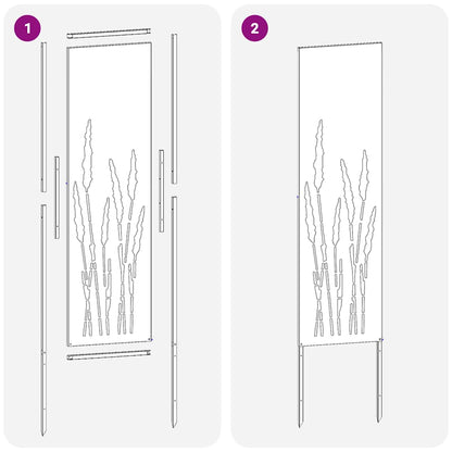 Tuin Privacy Screen Zilver 32 x 140 cm Gegalvaniseerd staal