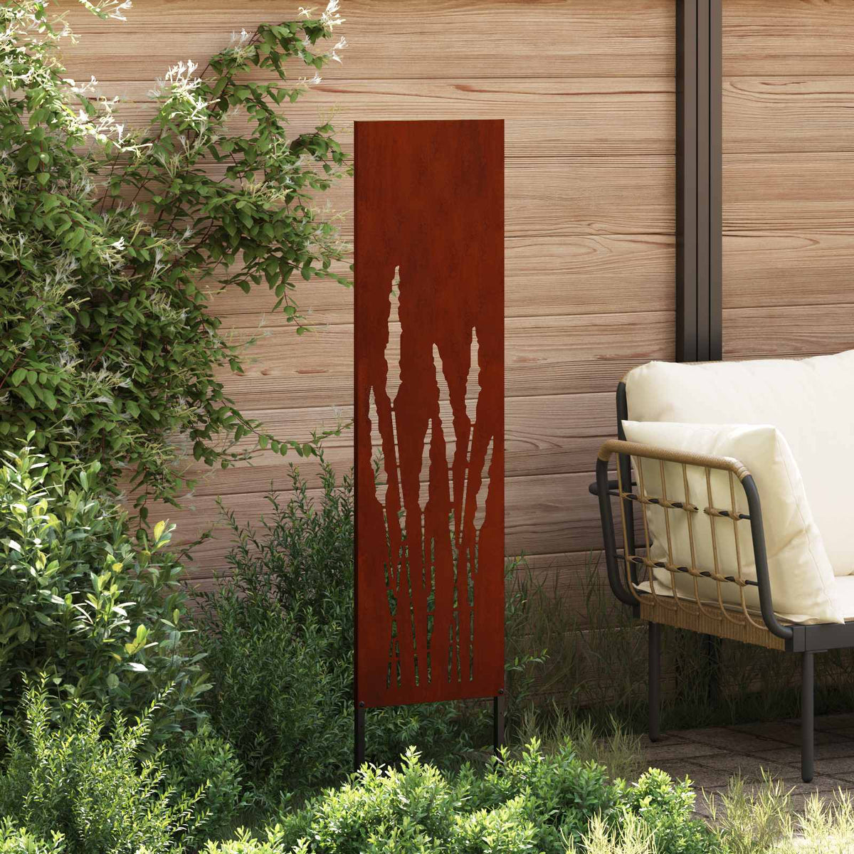 Tuin Privacy Screen Fretwerk Roestig 32 x 140 cm weervast staal