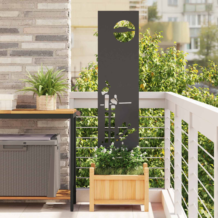 Tuin Privacy Screen Zwart 32 x 140 cm Koudgewalst staal