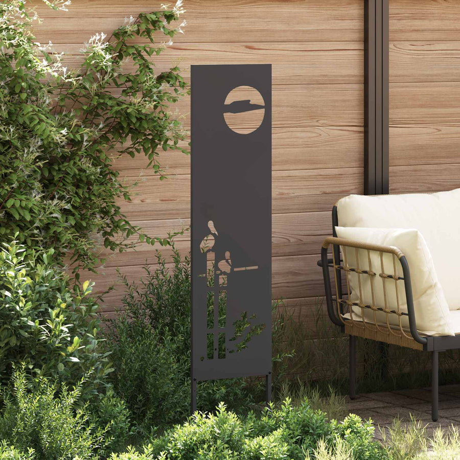 Tuin Privacy Screen Zwart 32 x 140 cm Koudgewalst staal