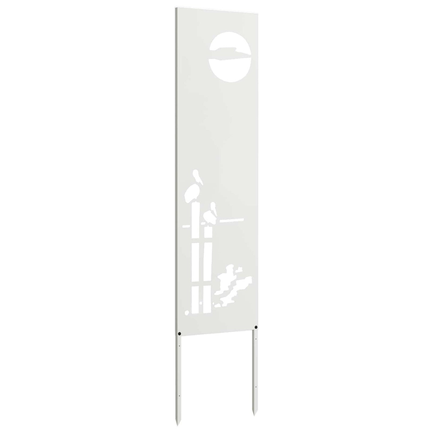 Tuin Privacy Screen Fretwerk Wit 32 x 140 cm Koudgewalst staal