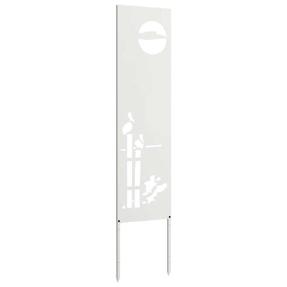 Tuin Privacy Screen Fretwerk Wit 32 x 140 cm Koudgewalst staal