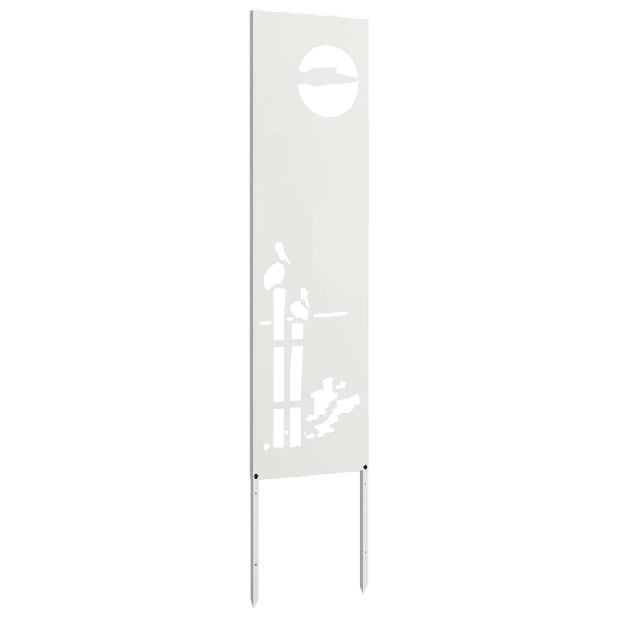 Tuin Privacy Screen Fretwerk Wit 32 x 140 cm Koudgewalst staal