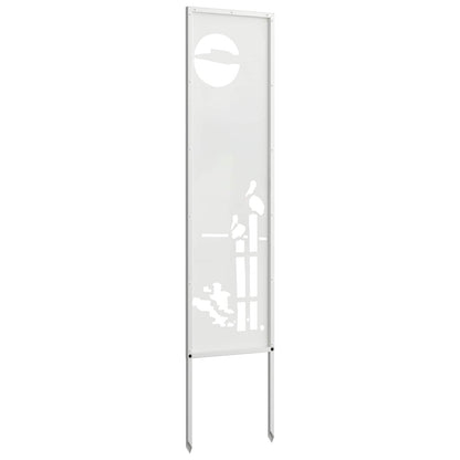 Tuin Privacy Screen Fretwerk Wit 32 x 140 cm Koudgewalst staal