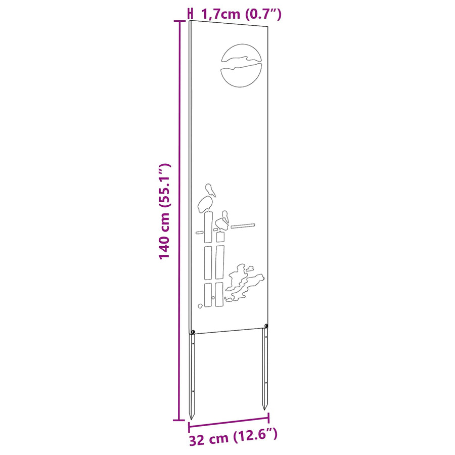 Tuin Privacy Screen Antraciet 32 x 140 cm Koudgewalst staal
