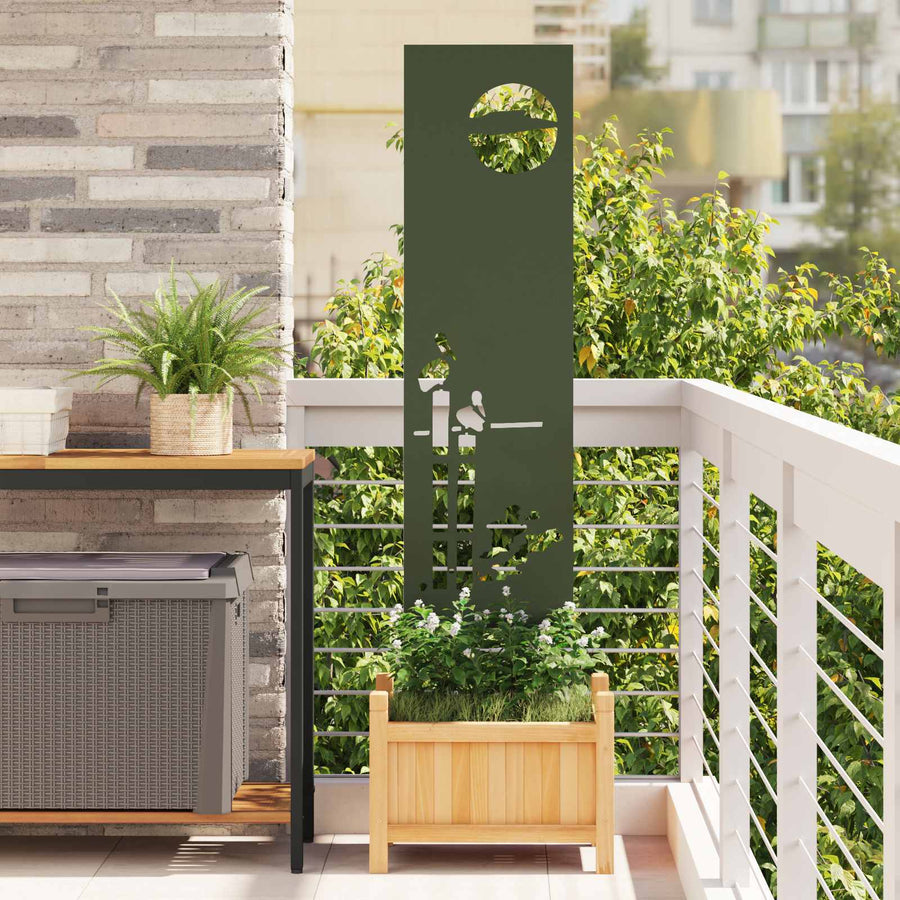 Tuin Privacy Screen Olijfgroen 32 x 140 cm Koudgewalst staal