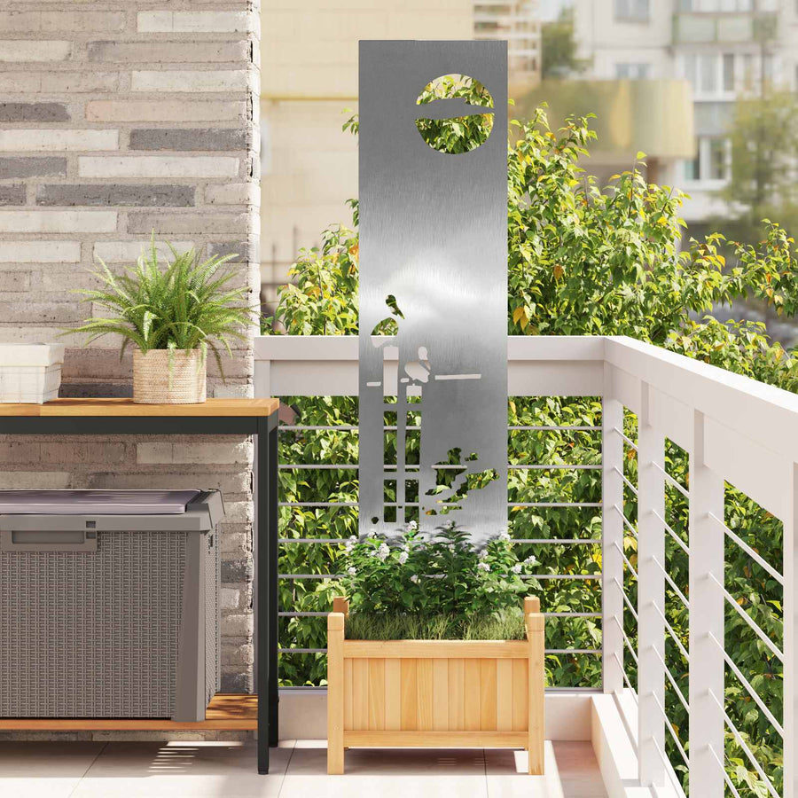 Tuin Privacy Screen Fretwerk Zilver 32 x 140 cm Roestvrij staal