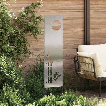 Tuin Privacy Screen Fretwerk Zilver 32 x 140 cm Roestvrij staal