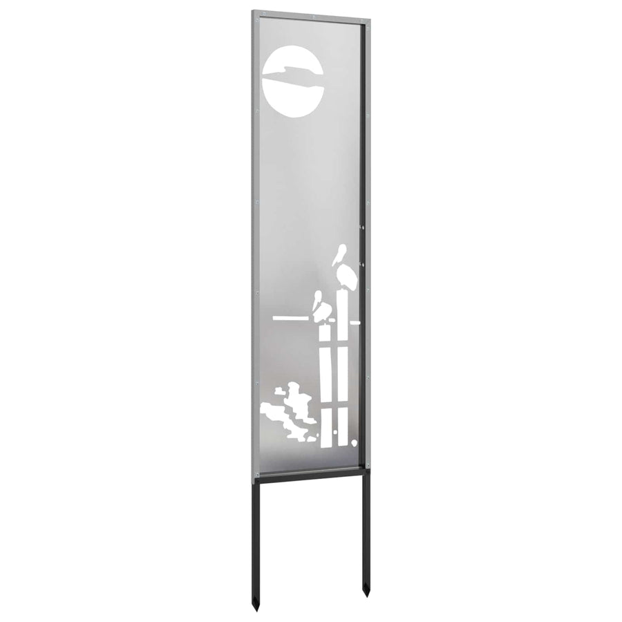 Tuin Privacy Screen Fretwerk Zilver 32 x 140 cm Roestvrij staal