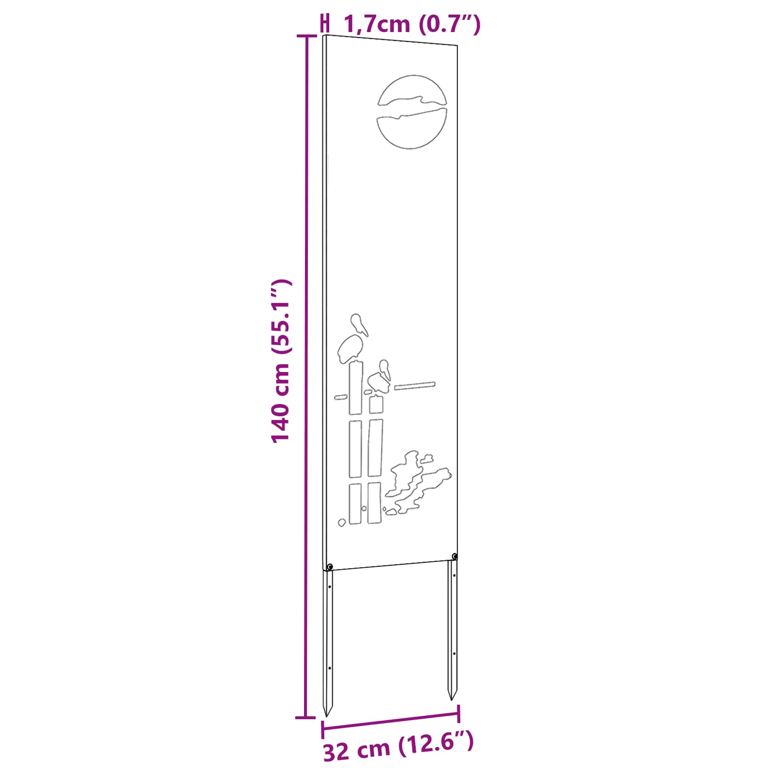 Tuin Privacy Screen Fretwerk Zilver 32 x 140 cm Roestvrij staal