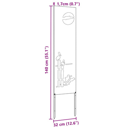 Tuin Privacy Screen Fretwerk Zilver 32 x 140 cm Roestvrij staal