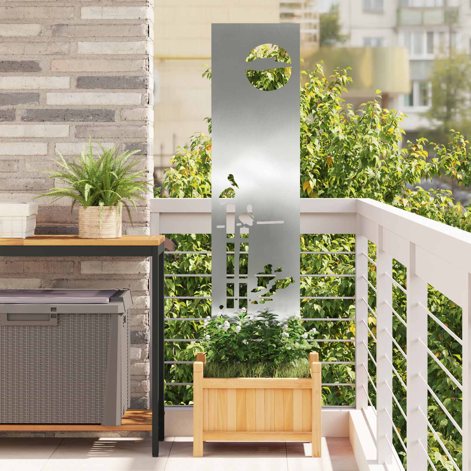 Tuin Privacy Screen Zilver 32 x 140 cm Gegalvaniseerd staal