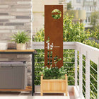 Garden Privacy Screen Trellis Rusty 32 x 140 cm Corten Steel