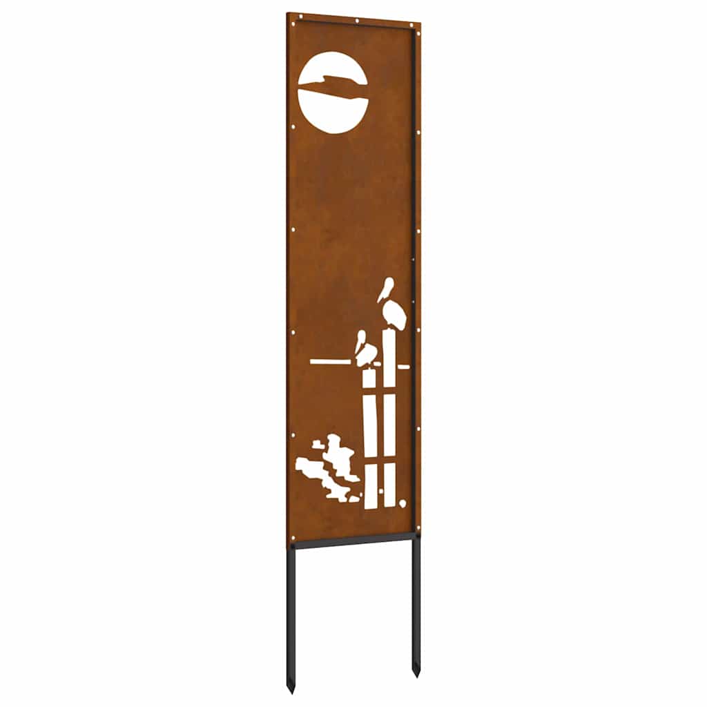 Tuin decoratief paneel Roestig 32 x 140 cm Verweerd staal