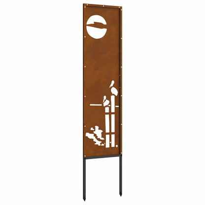 Tuin decoratief paneel Roestig 32 x 140 cm Verweerd staal