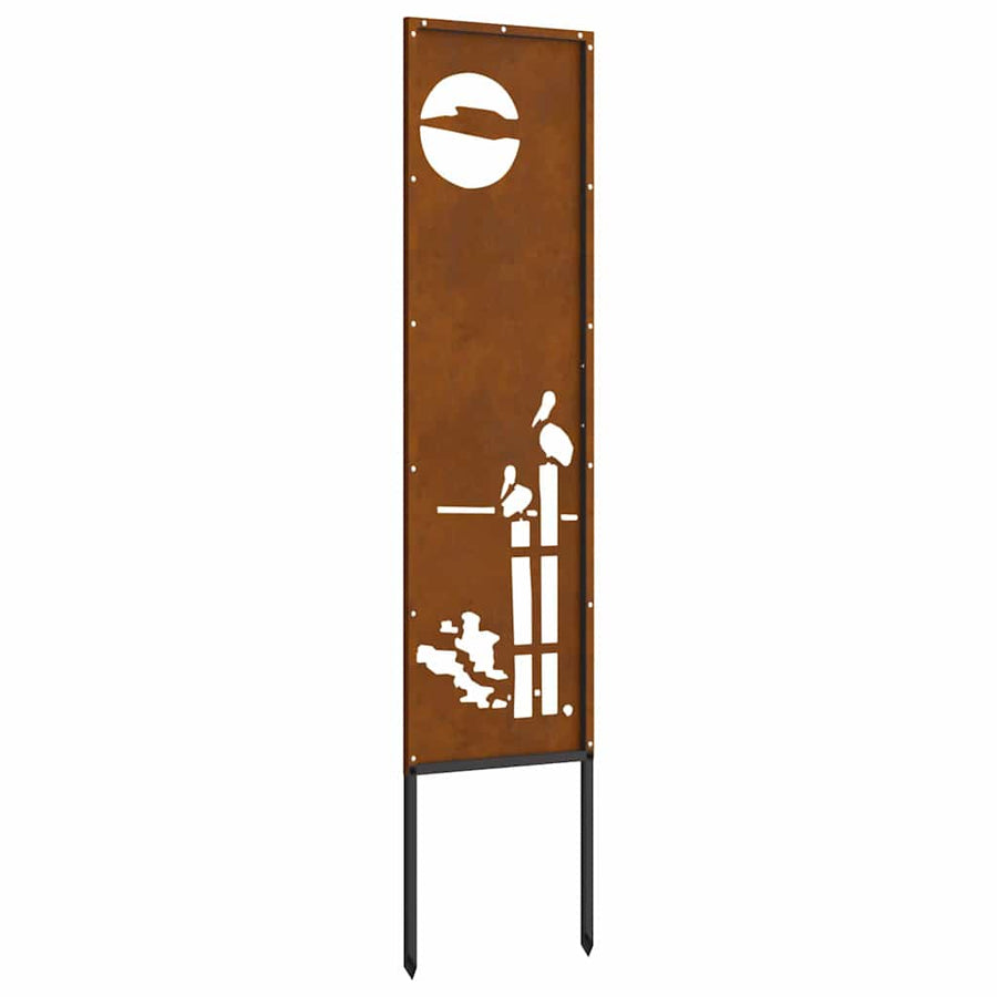 Tuin decoratief paneel Roestig 32 x 140 cm Verweerd staal