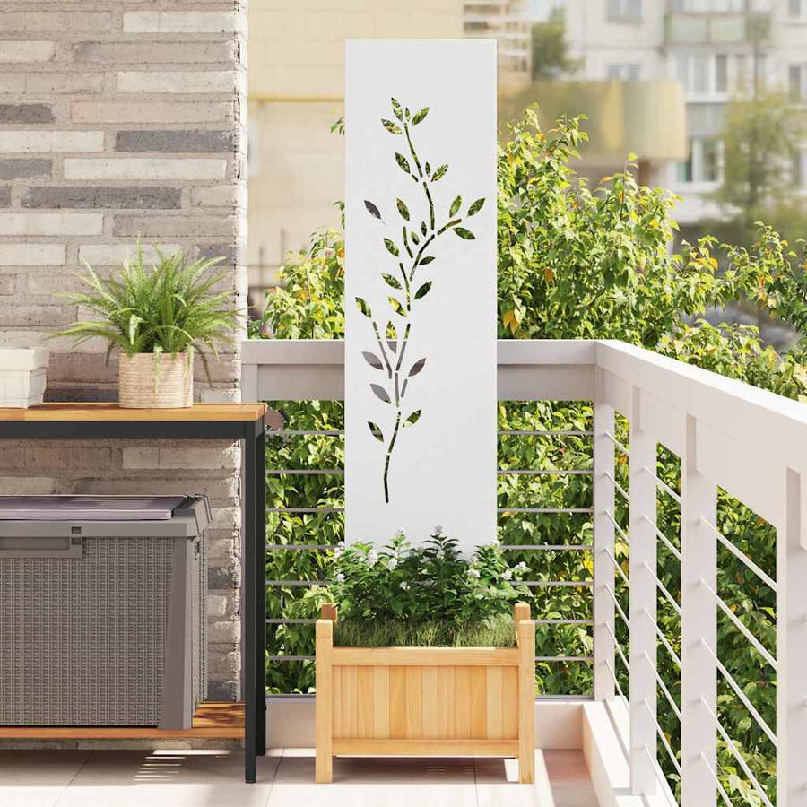 Tuin decoratief paneel Wit 32 x 140 cm Koudgewalst staal