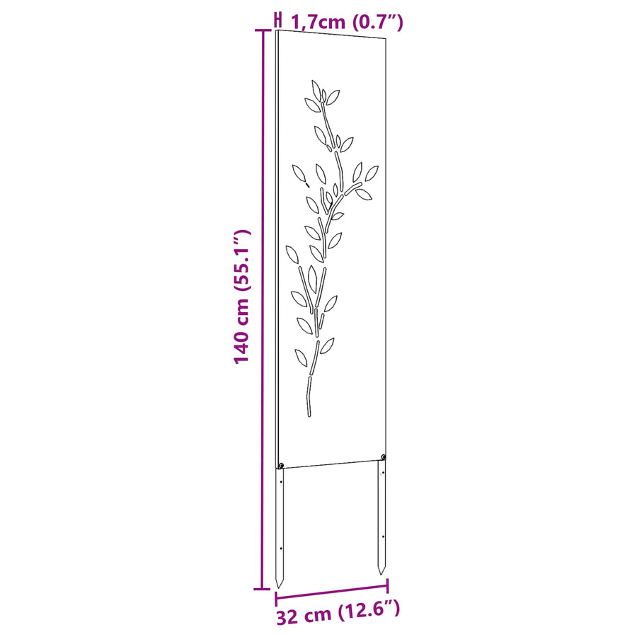 Tuin Privacy Screen Antraciet 32 x 140 cm Koudgewalst staal
