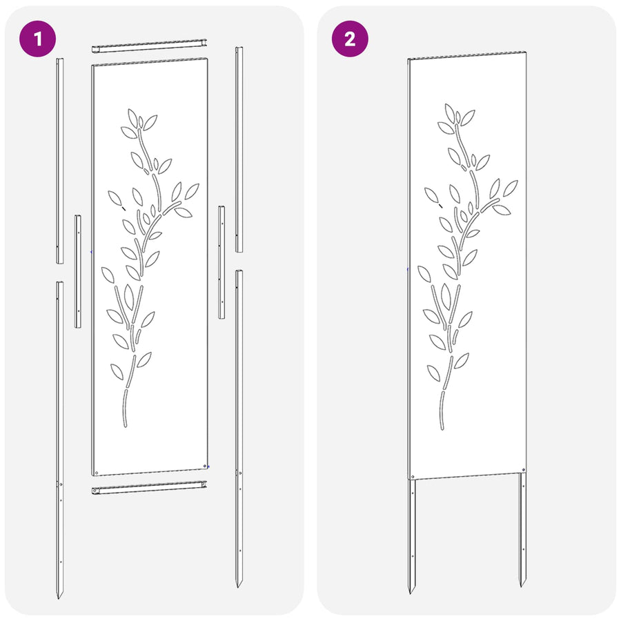 Tuin Privacy Screen Olijfgroen 32 x 140 cm Koudgewalst staal