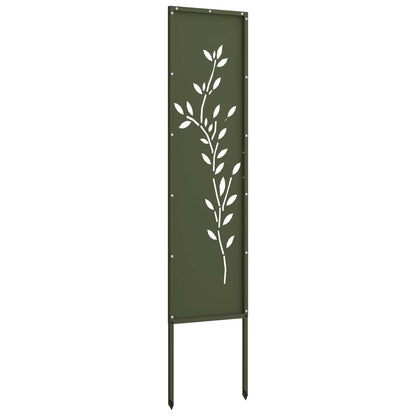 Tuin Privacy Screen Olijfgroen 32 x 140 cm Koudgewalst staal