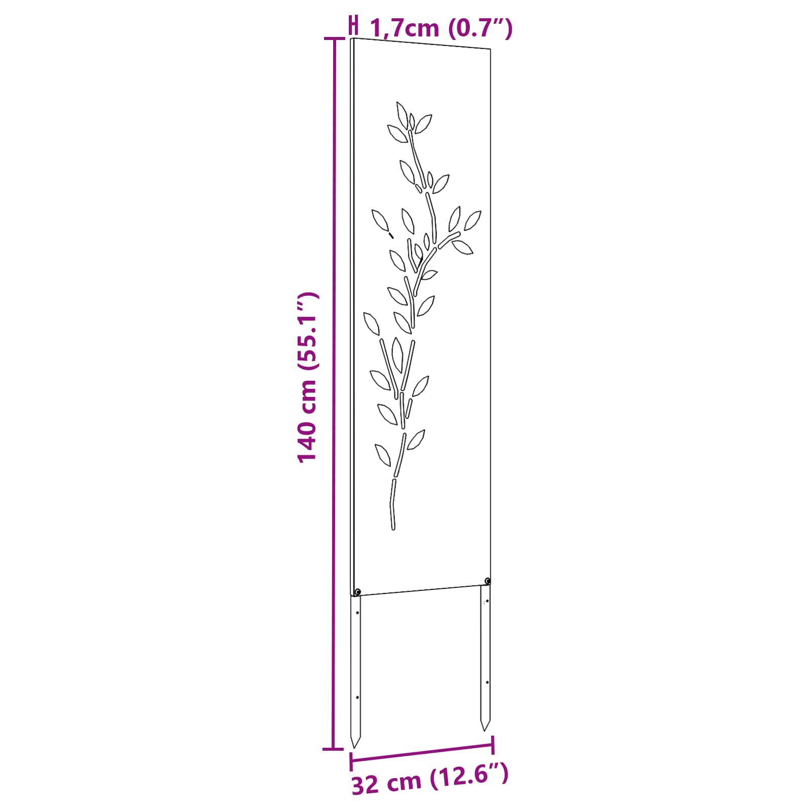 Tuin Privacy Screen Olijfgroen 32 x 140 cm Koudgewalst staal