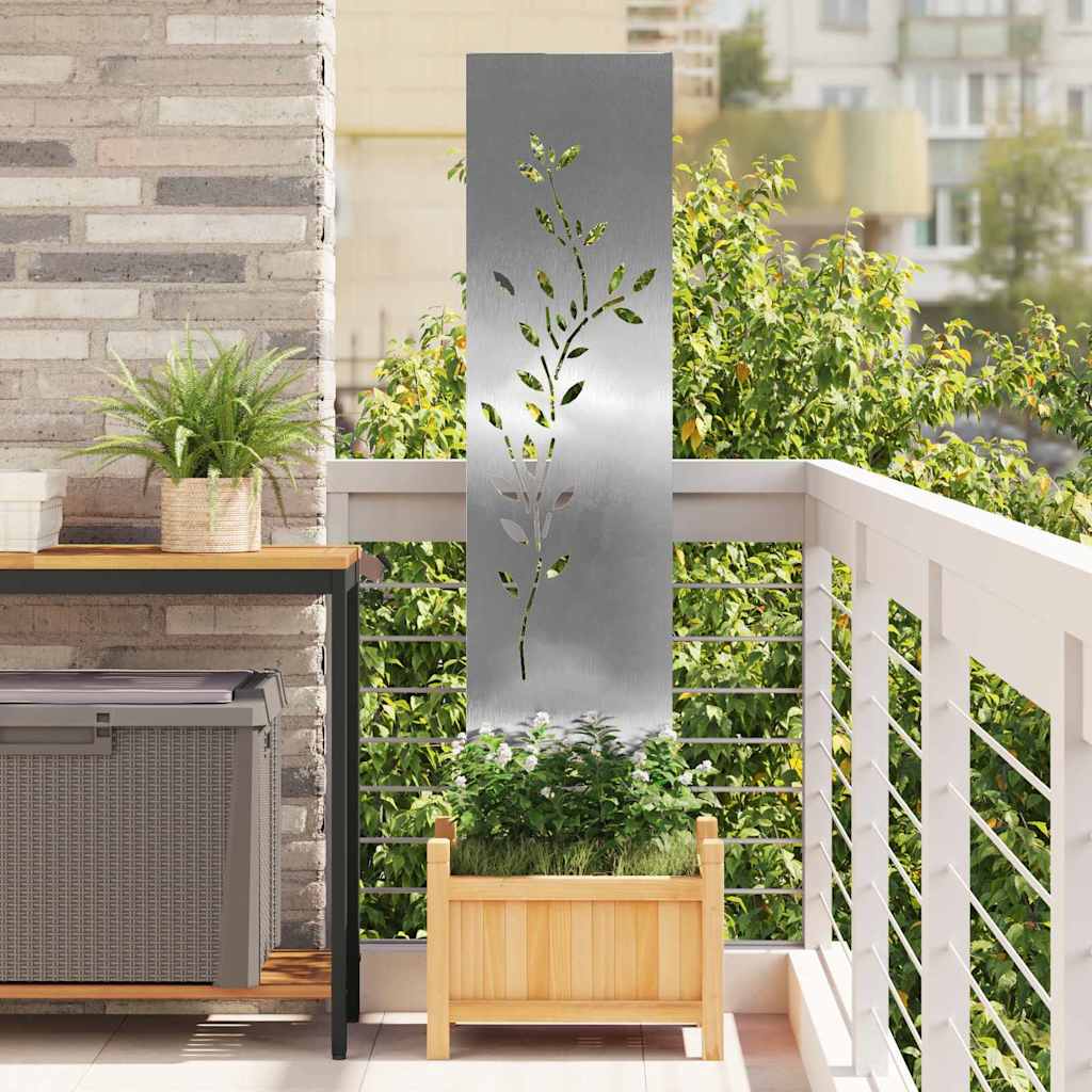 Tuin decoratief paneel Zilver 32 x 140 cm Roestvrijstaal