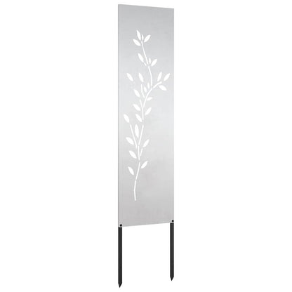 Tuin decoratief paneel Zilver 32 x 140 cm Roestvrijstaal