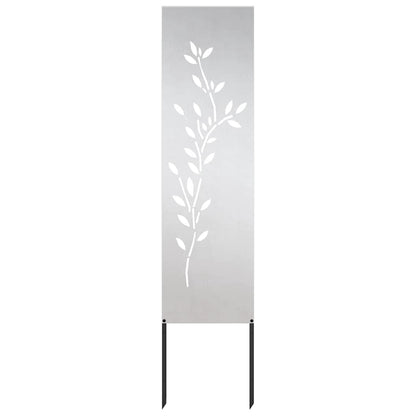 Tuin decoratief paneel Zilver 32 x 140 cm Roestvrijstaal