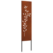 Garden Privacy Screen Flowers Rusty 32 x 140 cm Corten Steel