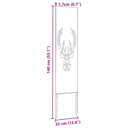 Tuin decoratief paneel Zwart 32 x 140 cm Koudgewalst staal