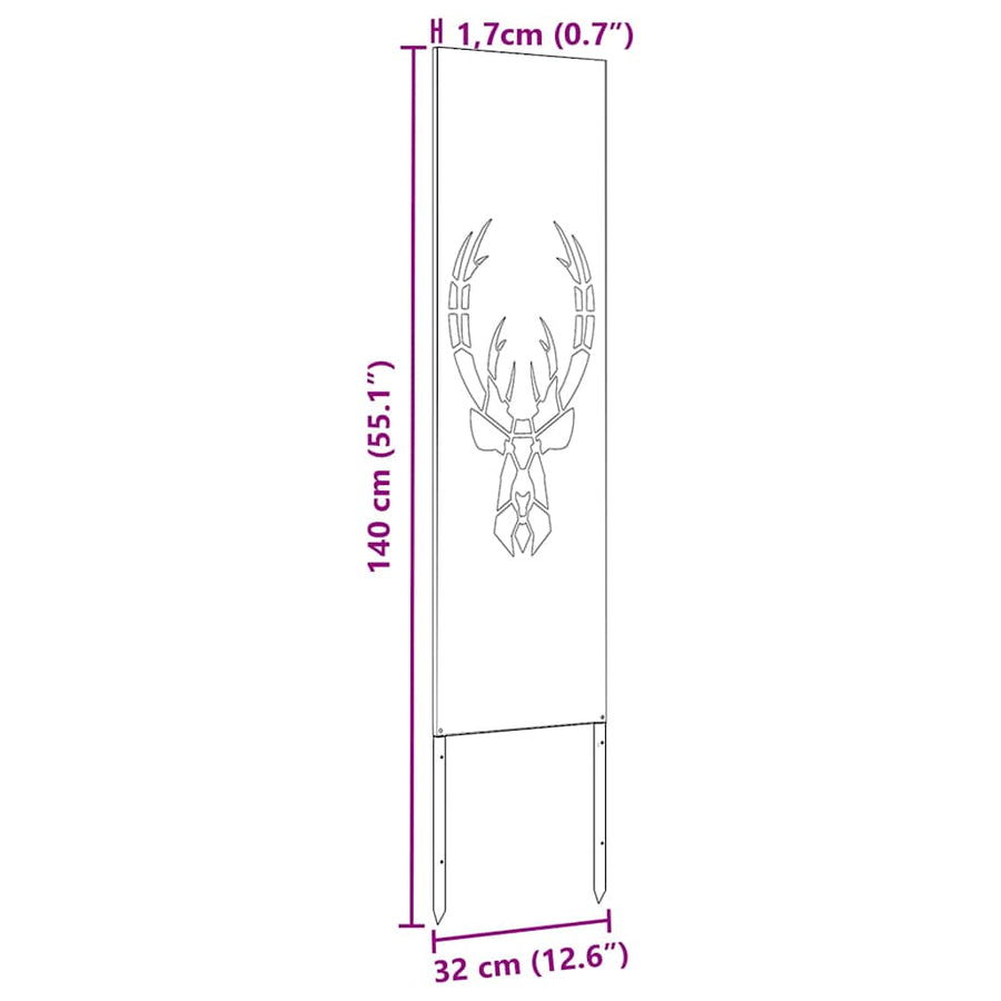 Tuin decoratief paneel Zwart 32 x 140 cm Koudgewalst staal