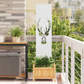 Tuin Privacy Screen Wit 32 x 140 cm Koudgewalst staal