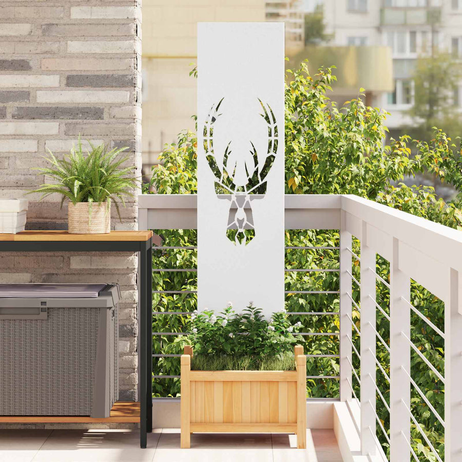 Tuin Privacy Screen Wit 32 x 140 cm Koudgewalst staal