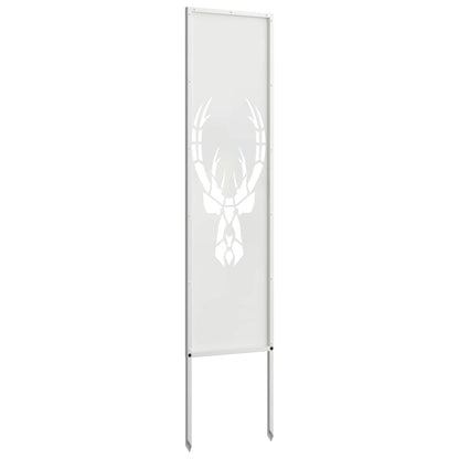 Tuin Privacy Screen Wit 32 x 140 cm Koudgewalst staal