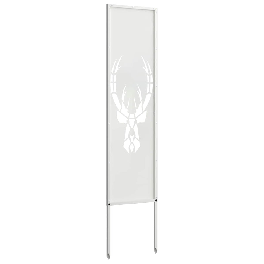 Tuin Privacy Screen Wit 32 x 140 cm Koudgewalst staal
