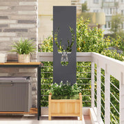 Tuinscherm privacy 32x140 cm antraciet staal