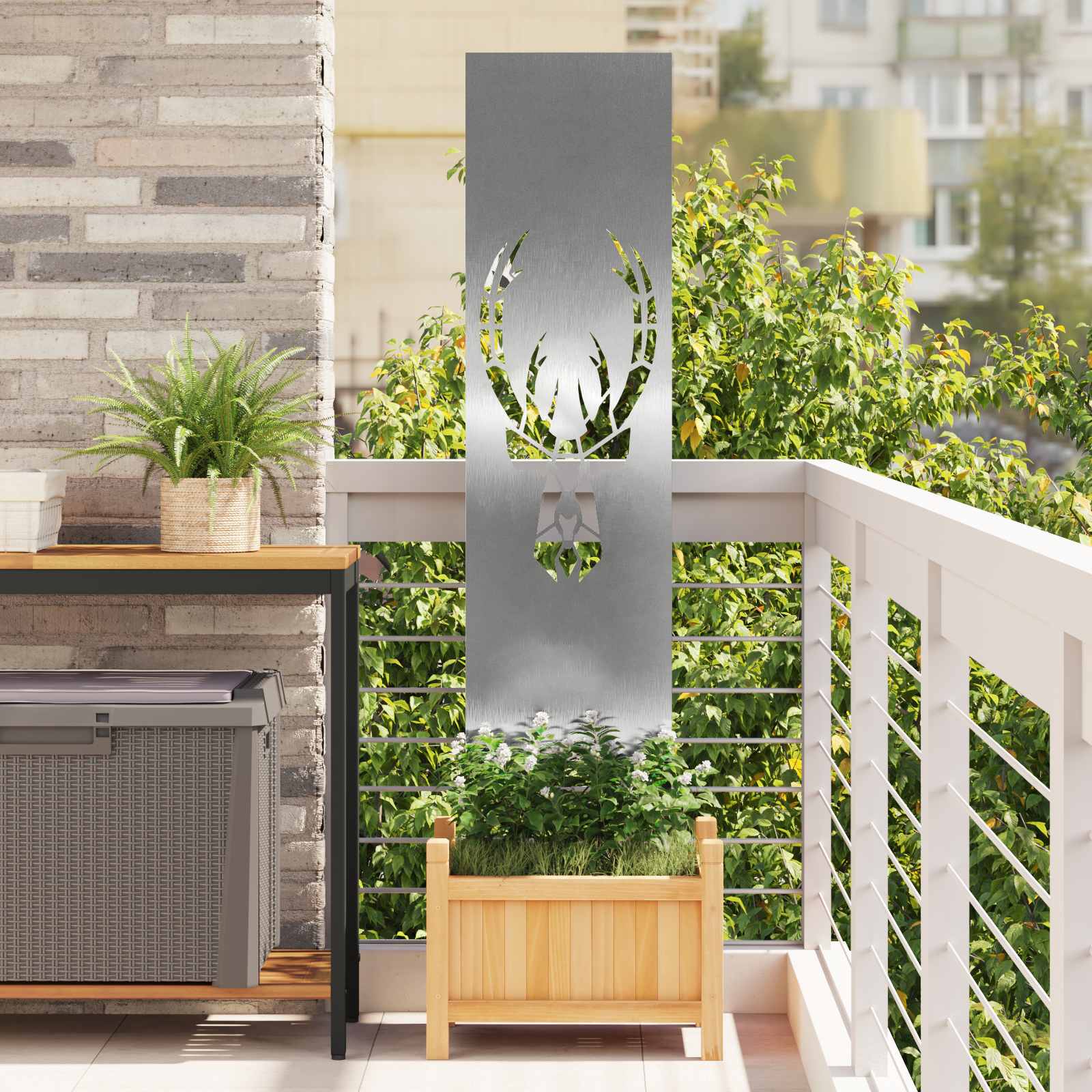 Tuin Privacy Screen Zilver 32 x 140 cm Roestvrij staal