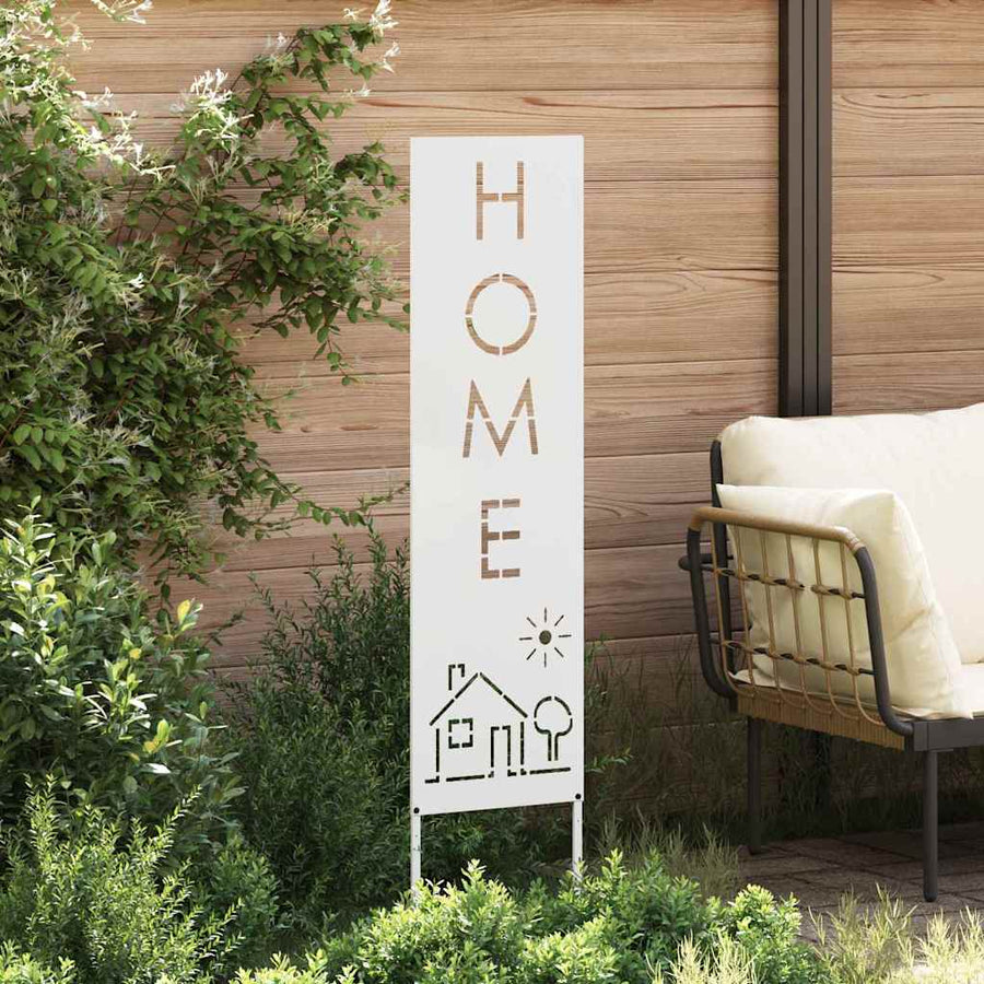 Tuin Privacy Screen Fretwerk Wit 32 x 140 cm Koudgewalst staal