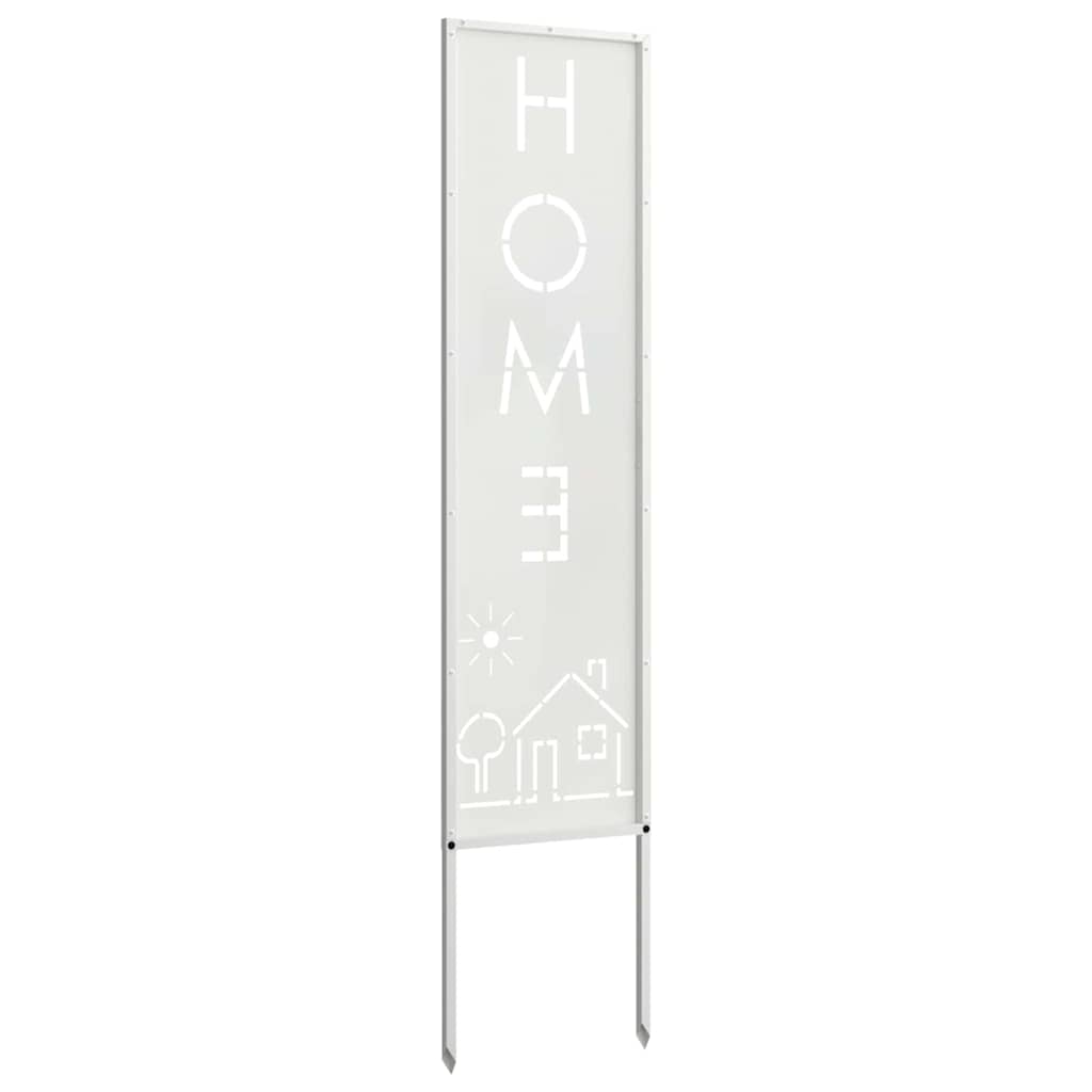 Tuin Privacy Screen Fretwerk Wit 32 x 140 cm Koudgewalst staal