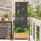 Privacyscherm tuin 50x140 cm zwart staal